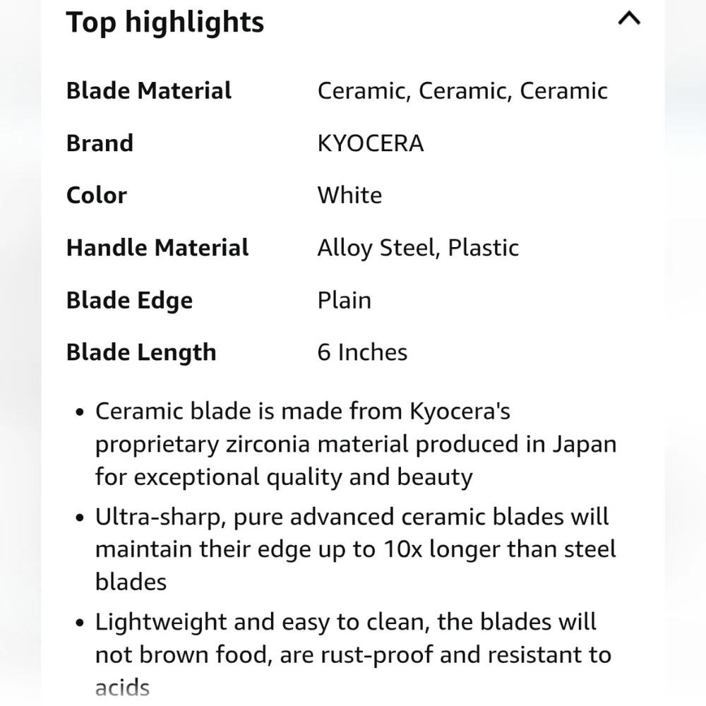 ❤️BUY 2 GET 1 FREE  Kyocera Ceramic Kitchen Knife - Black and White